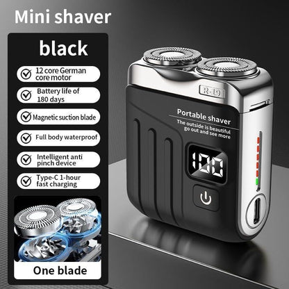 Luggage Electric Shaver R-19 , Beard Shaver Mini and Portable Suitcase Design, Electric Mini Razor Portable Electrics Shavers, USB Rechargeable One-Button Long Lasting for Home Travel`