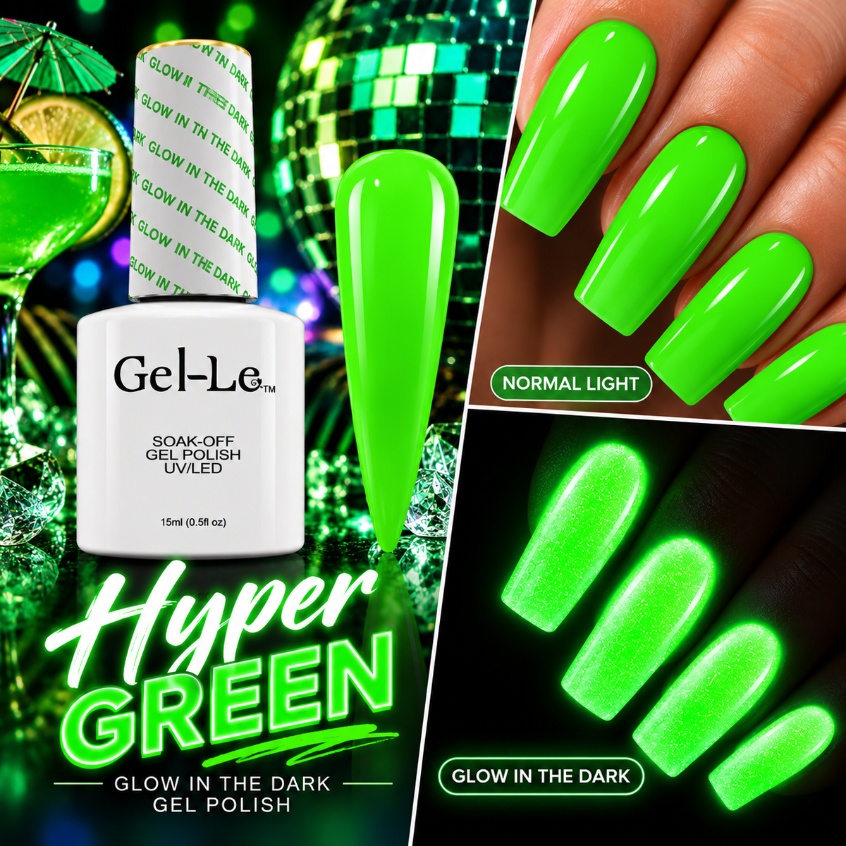 Gel-Le - Glow In The Dark Gel - GL04 Hyper Green