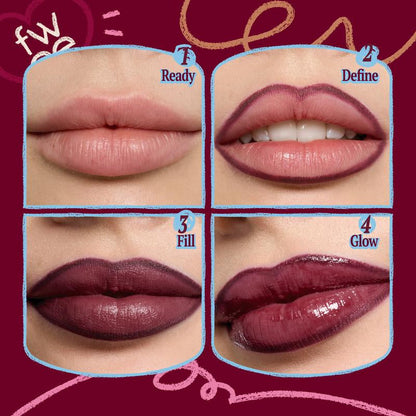 [Tiktok Shop Exclusive] Fwee Easy Lazy Lip Combo | LONG-LASTING DUAL COLORING STICK LIP + LINER & 3D Voluming Gloss | Transproof Lip Combo |