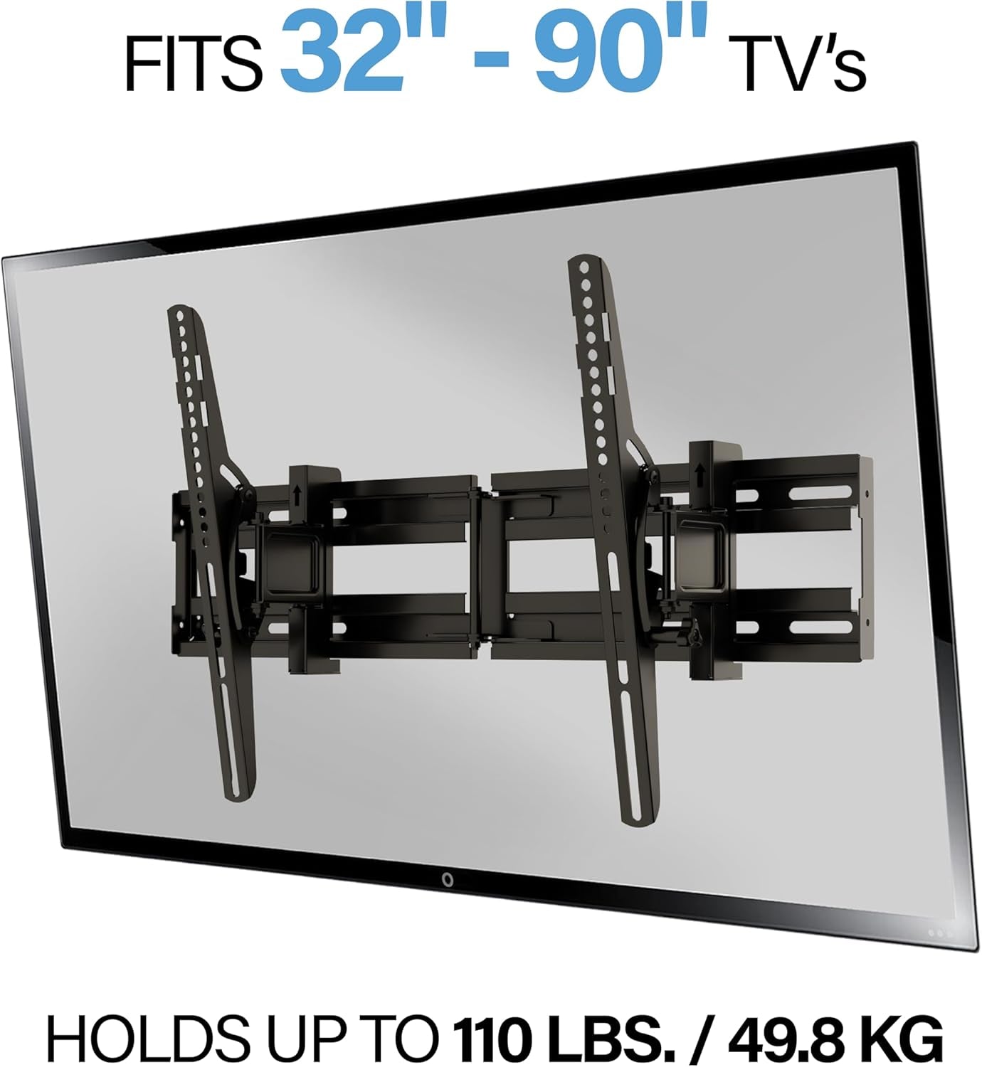 SANUS Extendable Tilting TV Wall Mount for 32”–90” Tvs up to 110 Lbs – 5.2” Extension for Easy Cable Access and Added Tilt, Tool-Free Tilt to Reduce Glare, Low Profile Design