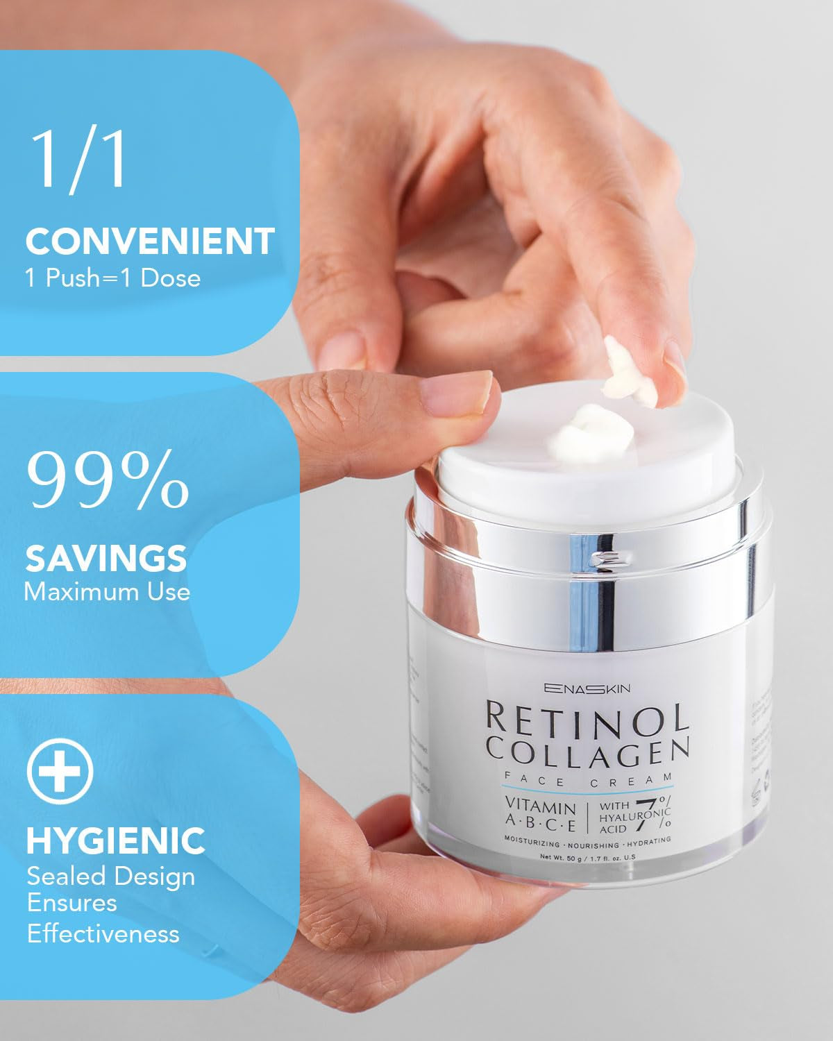 Enaskin Retinol Cream for Wrinkles: Face Neck Collagen Cream for Tightening Skin - anti Aging Facial Moisturizer Day and Night for Women and Men 1.7 Fl OZ