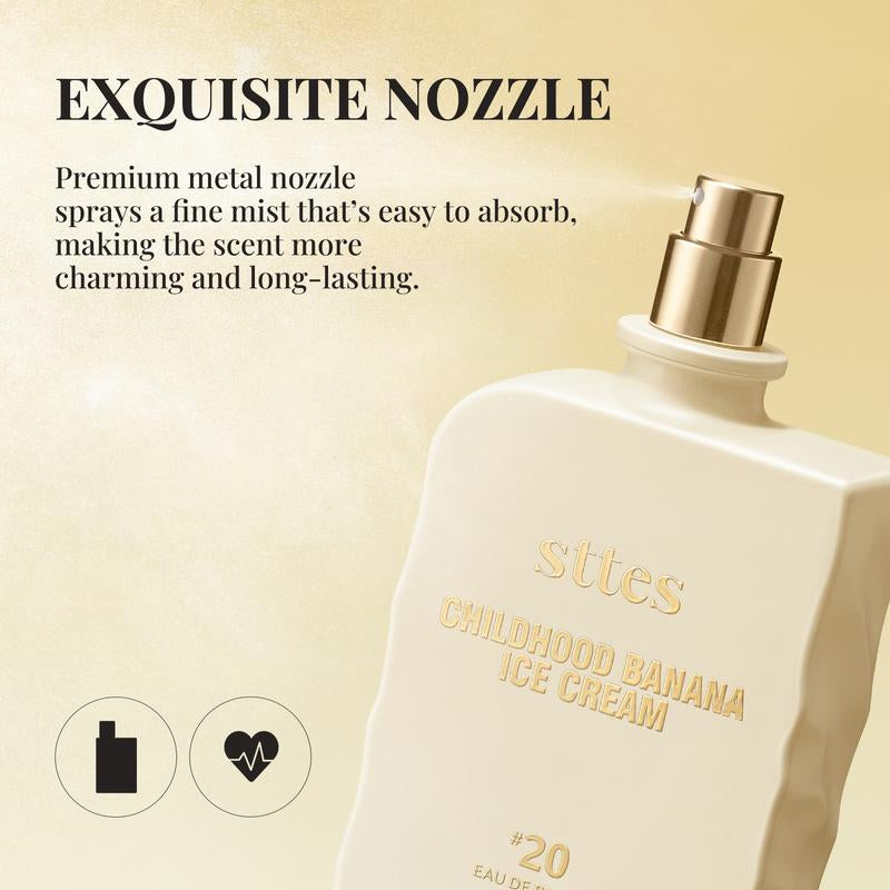 Sttes #20 Childhood Banana Ice Cream Memories Perfume for Women – Gourmand Eau De Parfum with Banana Ice Cream, Caramel & Vanilla, 100Ml / 3.4 Fl Oz