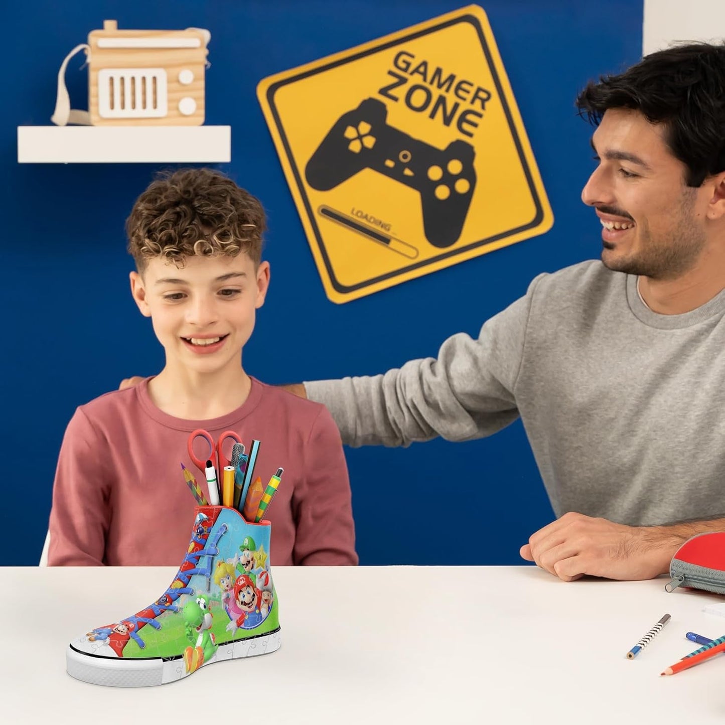 Ravensburger - Super Mario Sneaker - 3D Jigsaw Puzzle - Build a Full-Size Sneaker with Classic Mario Artwork - 108 Sturdy Plastic Pieces - Premium Quality - Display or Use as Storage