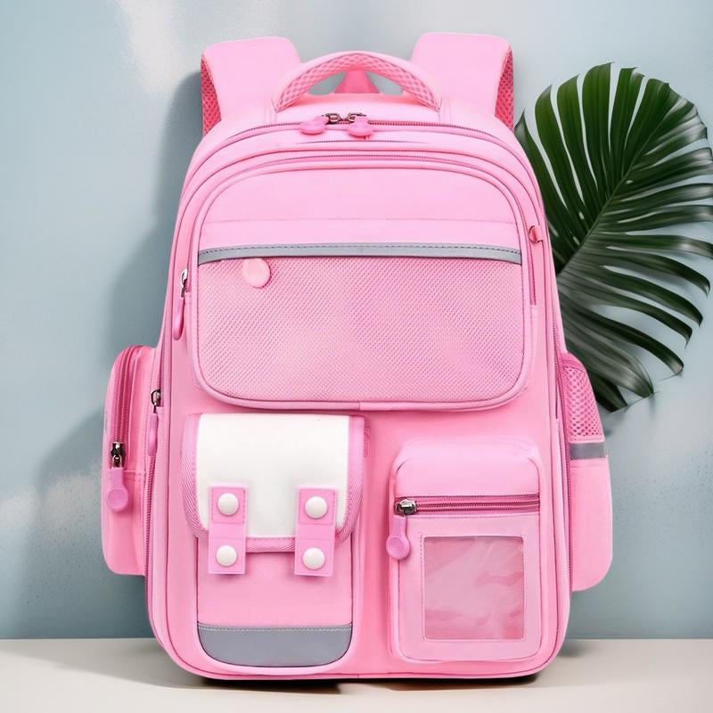 LLL Purple Cute Backpack Large Capacity Lightweight Bookbag Kawaii Casual Outdoor Daypack with Multiple Pockets and Adjustable Straps