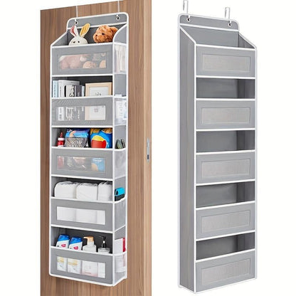 2026 Latest Model 5-Tier Over-The-Door Organizer with 10 Large Pockets Anti-Tilt 44 Lb Capacity Hangable for Bedroom Bathroom Baby Product Storage No Installation Required