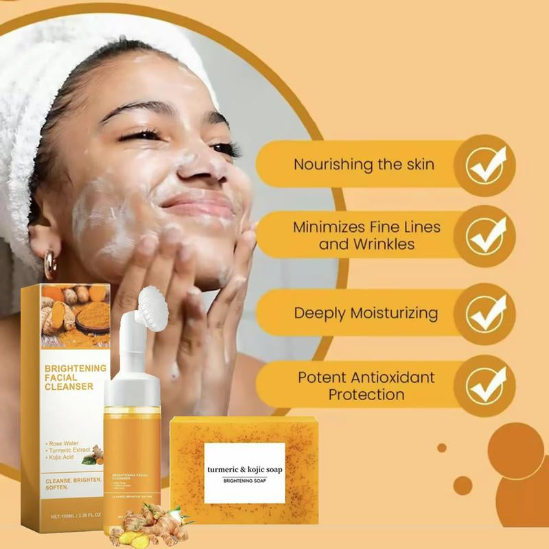 Turmeric Cleansing Duo: Mousse & Soap for Radiant Skin - Perfect Father's Day Gift!