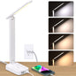 Addtam LED Desk Lamp, Power Strip with 3 Outlets 4 USB Charging Ports(2 USBC), 4 Modes 5 Level Brightness Touch Lamp, Small Desk Lamp for Home Office College Dorm Room Essentials