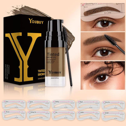 Brow Gel & 4-Prong Eyebrow Pen Set - Smudge-Proof & Water-Resistant for Long-Lasting, Natural-Looking Brows