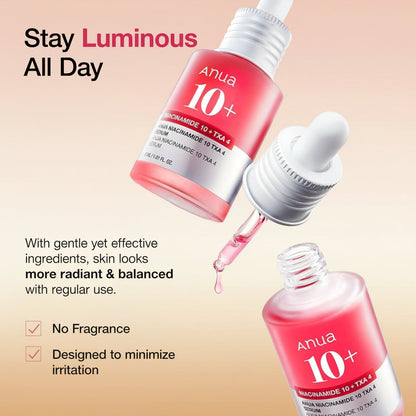 Anua Glow Back Niacinamide 10 + TXA 4 Serum with Hyaluronic Acid - Dark Spot Care & Postnatal Skincare for Radiant Glass Skin (30ml)