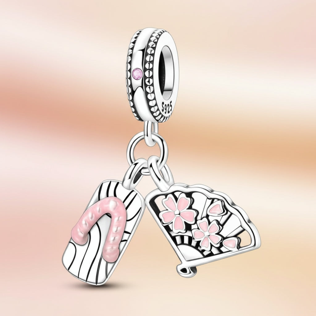 (50-113)MULA S925 Sterling Silver Pendant and Beads , Suitable for Pandora Bracelets and Necklaces, Ideal for Anniversary Gifts, Christmas, Birthday Presents, and Suitable for All Women.