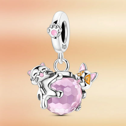 (50-113)MULA S925 Sterling Silver Pendant and Beads , Suitable for Pandora Bracelets and Necklaces, Ideal for Anniversary Gifts, Christmas, Birthday Presents, and Suitable for All Women.