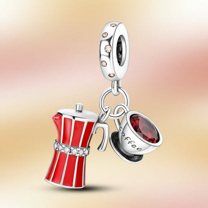 (50-113)MULA S925 Sterling Silver Pendant and Beads , Suitable for Pandora Bracelets and Necklaces, Ideal for Anniversary Gifts, Christmas, Birthday Presents, and Suitable for All Women.
