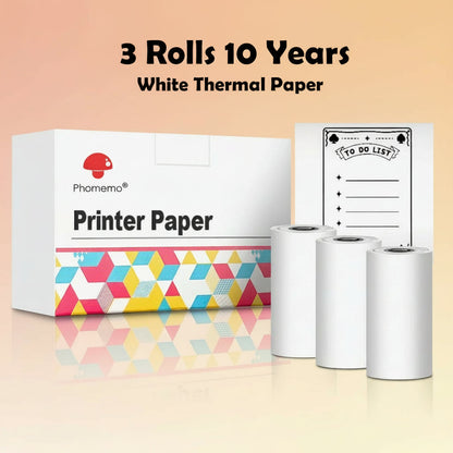 -Portable Mini Thermal Printer, T02 Pocket Label Printer, DIY Self-Adhesive Sticker Label Machine, Various Paper