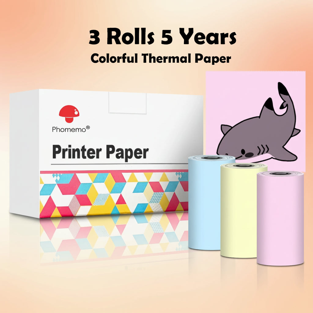 -Portable Mini Thermal Printer, T02 Pocket Label Printer, DIY Self-Adhesive Sticker Label Machine, Various Paper