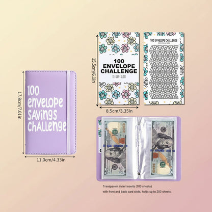 100 Days Saving Challenge Coin Envelope Budgetstorage Book - Binding Covers with Daily Savings Tracker,Habit-Forming System, and Cash Savings Goal of $5050Develop a Consistent Savings Habit