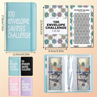 100 Days Saving Challenge Coin Envelope Budgetstorage Book - Binding Covers with Daily Savings Tracker,Habit-Forming System, and Cash Savings Goal of $5050Develop a Consistent Savings Habit