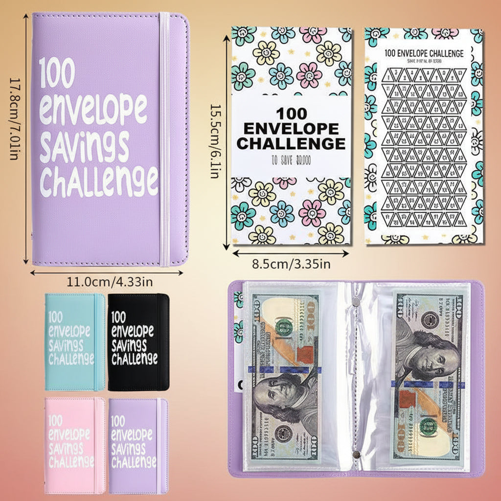 100 Days Saving Challenge Coin Envelope Budgetstorage Book - Binding Covers with Daily Savings Tracker,Habit-Forming System, and Cash Savings Goal of $5050Develop a Consistent Savings Habit
