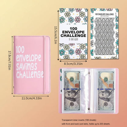 100 Days Saving Challenge Coin Envelope Budgetstorage Book - Binding Covers with Daily Savings Tracker,Habit-Forming System, and Cash Savings Goal of $5050Develop a Consistent Savings Habit