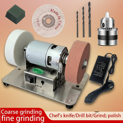 100W Double Grinder Machine Artifact Table Grinder Motor Micro Coarse and Fine Polishing Electric Grinding Wheel Grindig Stone