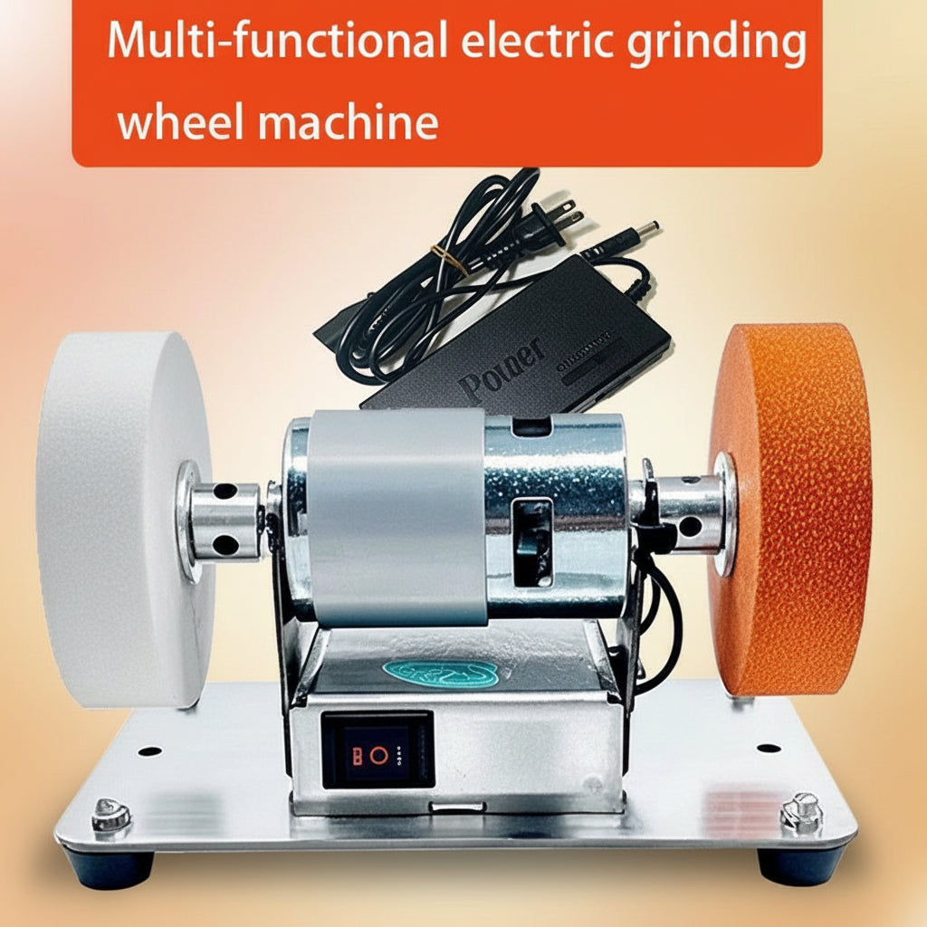 100W Double Grinder Machine Artifact Table Grinder Motor Micro Coarse and Fine Polishing Electric Grinding Wheel Grindig Stone