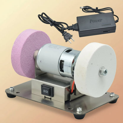 100W Double Grinder Machine Artifact Table Grinder Motor Micro Coarse and Fine Polishing Electric Grinding Wheel Grindig Stone