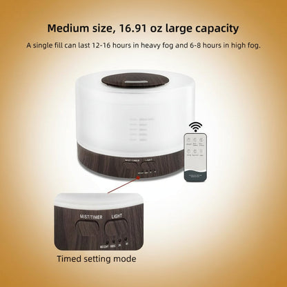 16.91Oz Essential Oil Diffuser, Aromatherapy, Humidifier, Soothing LED Lights, 6 Oils Included