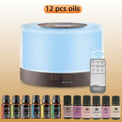 16.91Oz Essential Oil Diffuser, Aromatherapy, Humidifier, Soothing LED Lights, 6 Oils Included