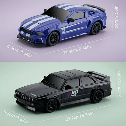 1:24 Scale Remote Control Drift Car - 2.4Ghz 4WD RC Drift Car with LED Lights & Tires - Remote Control Racing Car, Perfect Birthday Gift for Kids