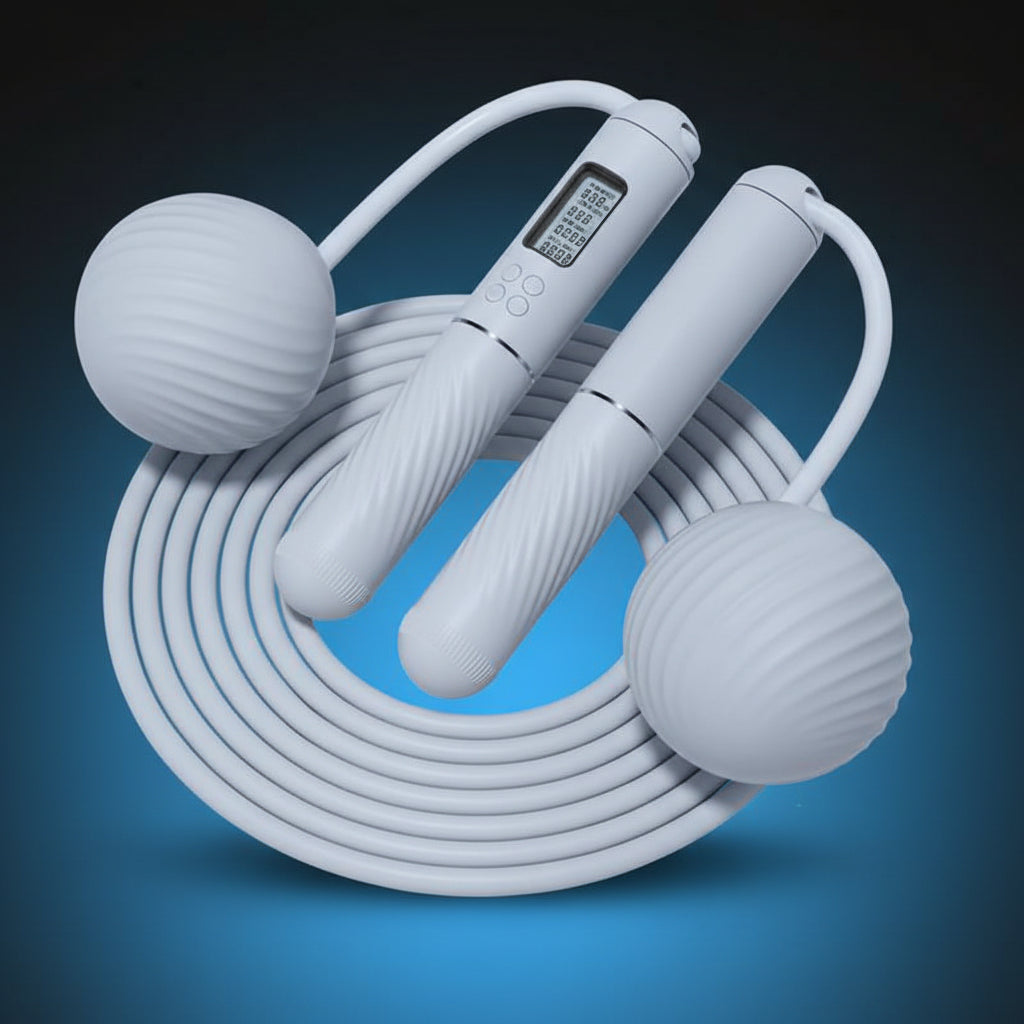 2 in 1 Cordless Jump Rope with Counter for Fitness - Adjustable Smart Skipping Rope for Men Women Kids Outdoor Speed Boxing Crossfit Workout Exercise Cardio Large Ball-Weighted Jump Rope