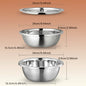 3-In-1 Stainless Steel Multi-Functional Strainer Set, Includes Basin/Sieve/Cutter, Ideal for Washing Rice Fruits Vegetables Kitchen Essentials
