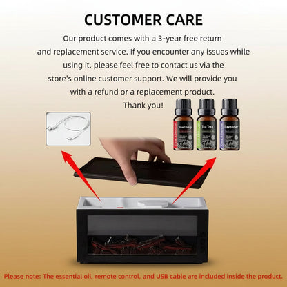 300Ml Auto Shut-Off Diffuser with Remote, 7 LED Colors, Timer, and 3 Essential Oils for Bedroom Aromatherapy