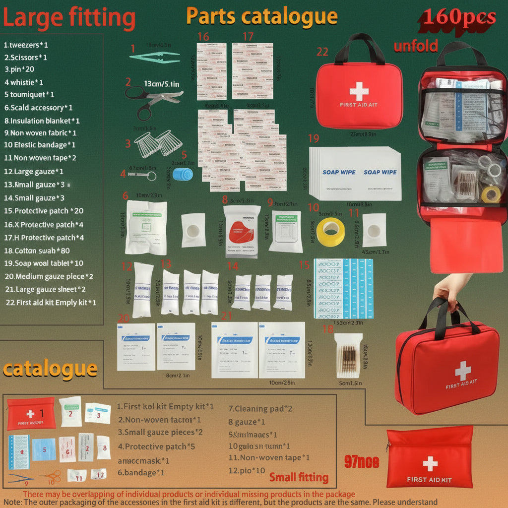 330 Piece First Aid Kit, Premium Waterproof Compact Trauma Medical Kits for Any Emergencies, Ideal for Home, Office, Car, Travel, Outdoor, Camping, Hiking, Boating