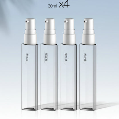 4 in 1 Travel Liquid Dispenser Split Bottle Shampoo Lotion Shower Gel Soap Bottle Empty Sub-Bottle Press Container Bottles