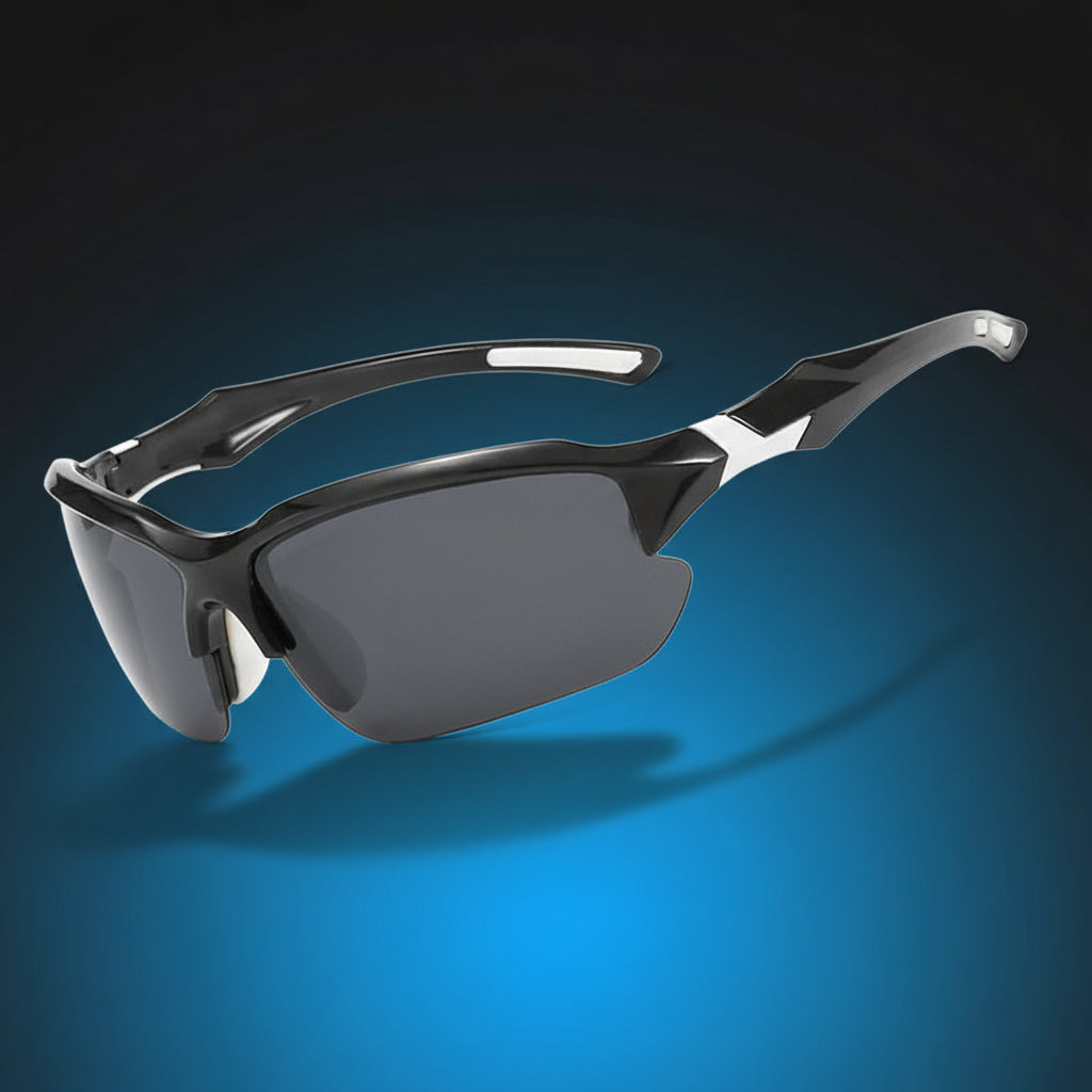 4-Pack Polarized Sports Glasses for Men and Women - Windproof Outdoor Eyewear for Baseball, Running, Fishing, Golf, and Driving + LED Glowing Pumpkin Skull Party Rings for Ultimate Cosplay Fun!