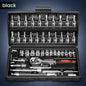 46/53Pcs 1/4 Inch Drive Socket Ratchet Wrench Set, with Bit Socket Set Metric and Extension Bar for Auto Repairing and Household, with Storage Case,Gift for Man,Husband,Springtok Tool Box Hardware