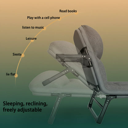 71-79 Inch Portable Folding Camping Bed with Adjustable Backrest, Heavy-Duty Frame, Suitable for Sleeping, Travel, Office, Indoor and Outdoor Use, Strong Load-Bearing Capacity