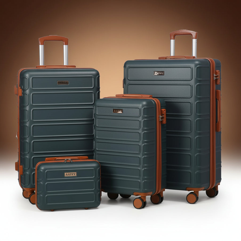 AAIVV 4-Piece Expandable Luggage Set - Durable Hardshell Suitcases with Double Spinner Wheels & TSA Lock (13/20/26/28In) -