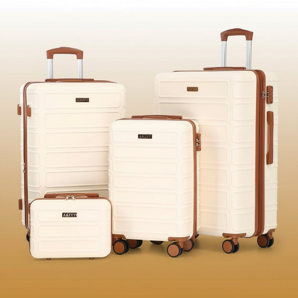 AAIVV 4Pcs Luggage Sets with TSA Locks-Suitcasefor Travel, Hardshell Luggage TSA Lock Spinnerwheels Hardshell Lightweight.