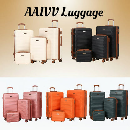 AAIVV 4Pcs Luggage Sets with TSA Locks-Suitcasefor Travel, Hardshell Luggage TSA Lock Spinnerwheels Hardshell Lightweight.