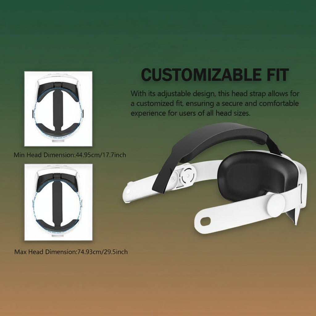 Adjustable VR Headband, 1 Count Replacement VR Head Strap, Soft Breathable VR Headband for Oculus Quest 2 Meta Quest 2, VR Accessories (Headband Only), VR Stock Accessory