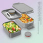 Adult Lunch Box Kids 3 Layers Stackable,Bento Lunch Box 72Oz Large Capacity Leak-Proof with Sauce Containers for Work,School,Outside Tableware Grey