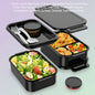Adult Lunch Box Kids 3 Layers Stackable,Bento Lunch Box 72Oz Large Capacity Leak-Proof with Sauce Containers for Work,School,Outside Tableware Grey
