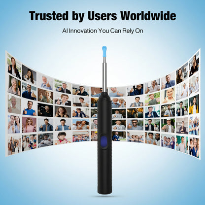 AI Ear Wax Removal Kit with 1080P HD Camera, AI Eardrum Alert, 6-Axis Gyroscope, Waterproof Lens, 230Mah Battery, 8-Piece Ear Cleaning Set, Ios & Android, FSA/HSA Eligible