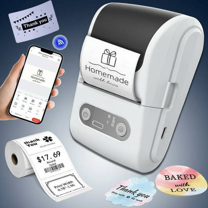 AIFRAME Label Maker with Tape Label Printer for Business Sticker Printer Compatible with 12-57Mm Width Labels Wireless Connectivity High-Speed Printing 1200Mah Battery for Office Home
