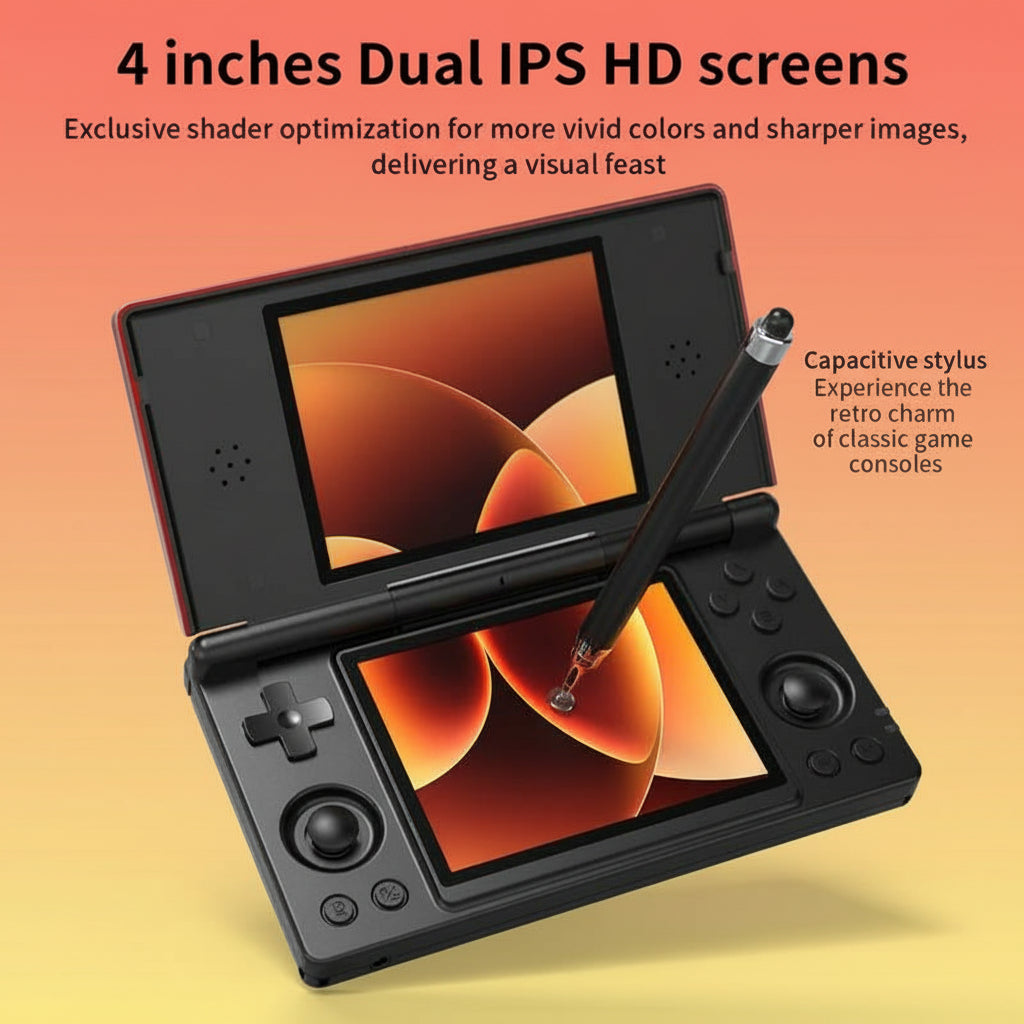 ANBERNIC RG DS Handheld Game Console 4" IPS Dual Screen Android 4000Mah RGDS Flip Video Games Player Supports Rixelhk Wifi Streaming Retro Dual-Screen Flip-Style Gaming Console
