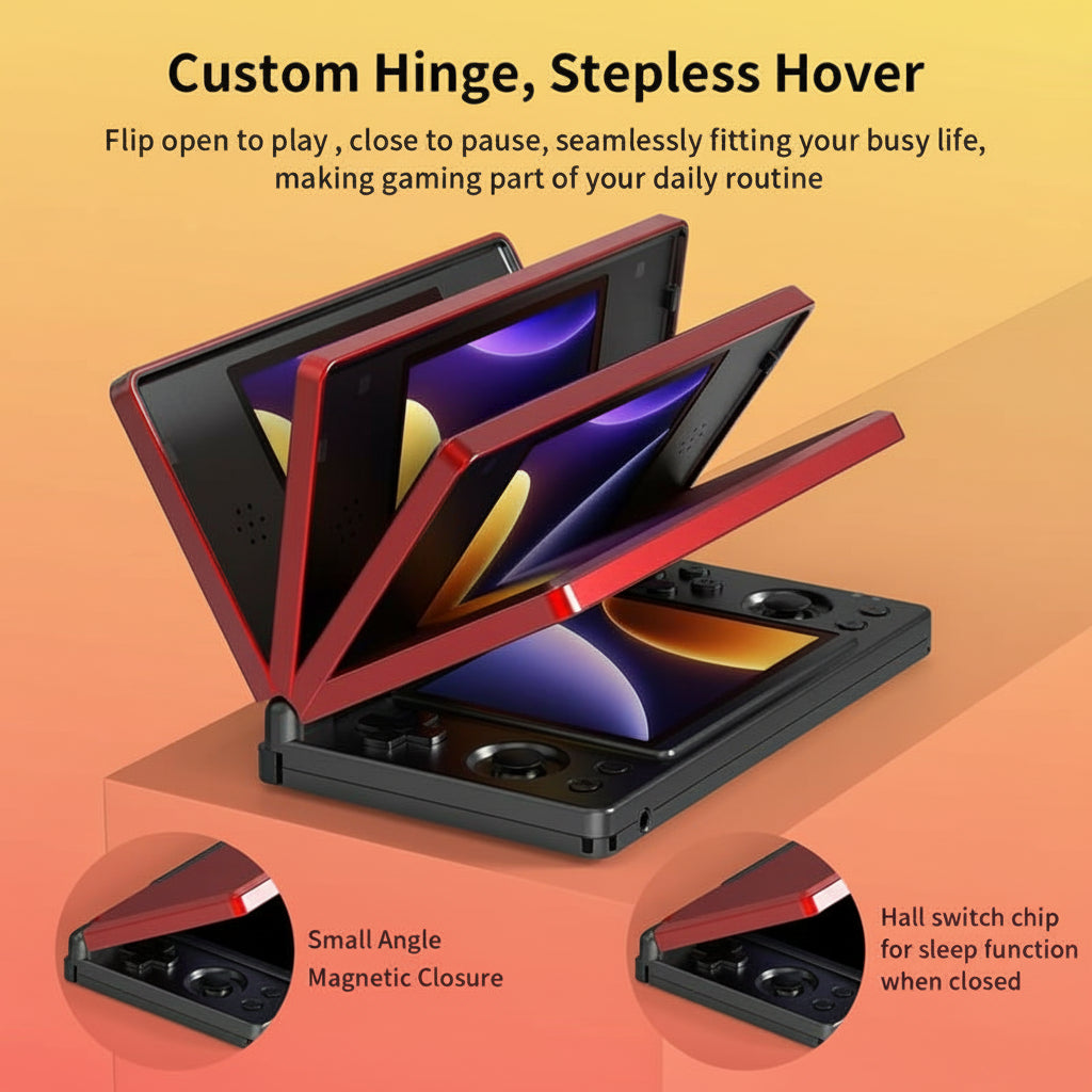 ANBERNIC RG DS Handheld Game Console 4" IPS Dual Screen Android 4000Mah RGDS Flip Video Games Player Supports Rixelhk Wifi Streaming Retro Dual-Screen Flip-Style Gaming Console