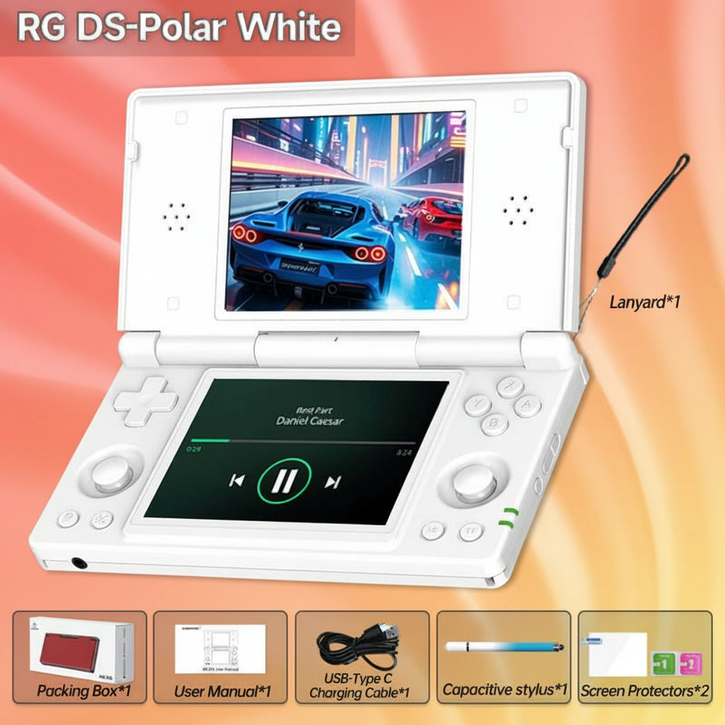 ANBERNIC RG DS Handheld Game Console 4" IPS Dual Screen Android 4000Mah RGDS Flip Video Games Player Supports Rixelhk Wifi Streaming Retro Dual-Screen Flip-Style Gaming Console