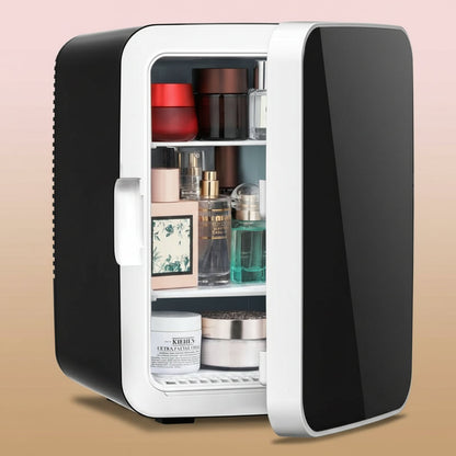Antarctic Star 4L Mini Compact Refrigerator with Gaming Light: 6-Can Portable Cooler for Bedroom, Car, Office, Dorm - Cosmetics, Beverage & Food Storage (Black)