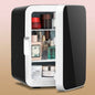 Antarctic Star 4L Mini Compact Refrigerator with Gaming Light: 6-Can Portable Cooler for Bedroom, Car, Office, Dorm - Cosmetics, Beverage & Food Storage (Black)