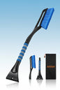 Astroai 27" Snow Brush and Ice Scrapers for Car Windshield, Detachable Snow Scrapers with Ergonomic Foam Grip for Cars, Trucks, Suvs (Heavy Duty ABS, PVC Brush, Orange)
